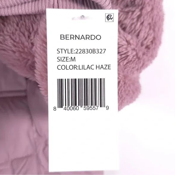 NWT BERNARDO Light Weight Faux Fur Puffer Full Zip Combo Jacket LilacHaze MEDIUM - Picture 16 of 16
